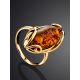 Cognac Amber Ring In Gold The Rococo, Ring Size: 8 / 18, image , picture 2