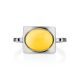 Stylish Silver Ring With Honey Amber The Saturn, Ring Size: 8.5 / 18.5, image , picture 3