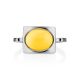Stylish Silver Ring With Honey Amber The Saturn, Ring Size: 6 / 16.5, image , picture 3