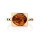 Golden Ring With Cognac Amber Stone The Saturn, Ring Size: 13 / 22, image , picture 3