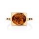 Golden Ring With Cognac Amber Stone The Saturn, Ring Size: 7 / 17.5, image , picture 3