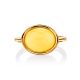 Lovely Golden Ring With White Amber The Amigo, Ring Size: 6 / 16.5, image , picture 3