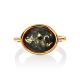 Golden Ring With Green Amber Centerstone The Amigo, Ring Size: 6 / 16.5, image , picture 4