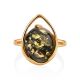 Golden Ring With Amber Centerpiece, Ring Size: 6.5 / 17, image , picture 3