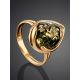 Golden Ring With Amber Centerpiece, Ring Size: 12 / 21.5, image , picture 2