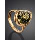Golden Ring With Amber Centerpiece, Ring Size: 6 / 16.5, image , picture 2