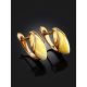Cute Golden Earrings With Honey Amber The Snowdrop, image , picture 2