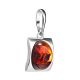 Geometric Silver Pendant With Cherry Amber The Saturn, image , picture 4