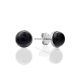 Minimalist Silver Agate Stud Earrings The Bella Terra, image 