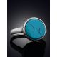 Chic Silver Turquoise Ring, Ring Size: 8.5 / 18.5, image , picture 2