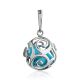 Silver Cut Out Sphere Harmony Pendant With Turquoise, image 