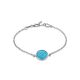 Tree Of Life Silver Turquoise Chain Bracelet, image 