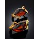 Cognac Amber Earrings In Gold-Plated Silver The Vesta, image , picture 2