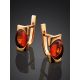 Geometric Amber In Gold Earrings The Rondo, image , picture 2