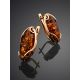 Gold Plated Silver Earrings With Natural Baltic Amber The Rococo, image , picture 2