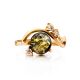 Fabulous Gold-Plated Ring With Green Amber And Crystals The Swan, Ring Size: 11 / 20.5, image , picture 4