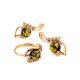 Fabulous Gold-Plated Amber Earrings With Crystals The Swan, image , picture 4