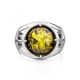Statement Men's Ring With Green Amber In Sterling Silver The Cesar, Ring Size: 12 / 21.5, image , picture 3