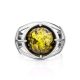 Statement Men's Ring With Green Amber In Sterling Silver The Cesar, Ring Size: / 22.5, image , picture 3