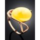 Bold Amber Ring In Gold The Sigma, Ring Size: 8 / 18, image , picture 2