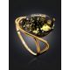 Wonderful Amber Ring In Gold-Plated Silver The Sigma, Ring Size: 10 / 20, image , picture 2