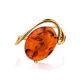 Elegant Gold-Plated Ring With Cognac Amber The Sigma, Ring Size: 12 / 21.5, image , picture 4