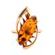 Bold Gold-Plated Ring With Cognac Amber The Tropicana, Ring Size: 7 / 17.5, image , picture 4