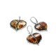 Luminous Leaf Motif Silver Amber Pendant, image , picture 6