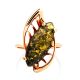 Gold-Plated Cocktail Ring With Green Amber The Tropicana, Ring Size: 12 / 21.5, image , picture 4