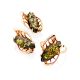 Bold Green Amber Earrings In Gold-Plated Silver The Tropicana, image , picture 5