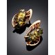 Bold Green Amber Earrings In Gold-Plated Silver The Tropicana, image , picture 2