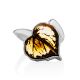 Luminous Leaf Motif Silver Amber Adjustable Ring, Ring Size: Adjustable, image , picture 3