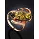 Gold-Plated Cocktail Ring With Green Amber The Tropicana, Ring Size: 12 / 21.5, image , picture 2