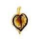 Linded Leaf Shaped Amber Pendant, image , picture 3