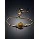 Leaf Motif Gilded Silver Amber Slider Bracelet, Length: 21, image , picture 2