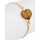 Leaf Motif Gilded Silver Amber Slider Bracelet, Length: 21, image , picture 3