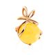 Gold Plated Silver Ring With Honey Amber The Cherry, Ring Size: 11.5 / 21, image , picture 3