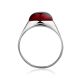 Stylish Silver Ring With Red Amber The Sangria, Ring Size: 5.5 / 16, image , picture 6