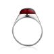 Stylish Silver Ring With Red Amber The Sangria, Ring Size: 6.5 / 17, image , picture 6