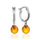 Classy Silver Hoop Earrings With Amber Dangles The Palazzo, image 