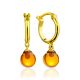 Gilded Silver Hoop Earrings With Amber Dangles The Palazzo, image 
