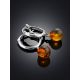 Classy Silver Hoop Earrings With Amber Dangles The Palazzo, image , picture 2
