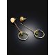 Chic Rose Gold-Plated Silver Chain Earrings With Amber The Palazzo, image , picture 2