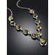 Refined Silver Necklace With Green Amber The Fiori, image , picture 2