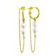 Trendy Gilded Silver Chain Earrings With Pearl The Palazzo, image 