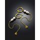 Trendy Gilded Silver Chain Earrings With Pearl The Palazzo, image , picture 2