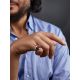 Bold Silver Men's Ring With Cognac Amber The Cesar, Ring Size: 9.5 / 19.5, image , picture 3