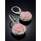 Voluptuous Rose Motif Silver And Shell Earrings, image , picture 2