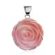 Chic Rose Motif Silver And Oyster Shell Pendant, image 