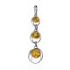 Lemon Amber Dangle Pendant In Silver The Orion, image , picture 4